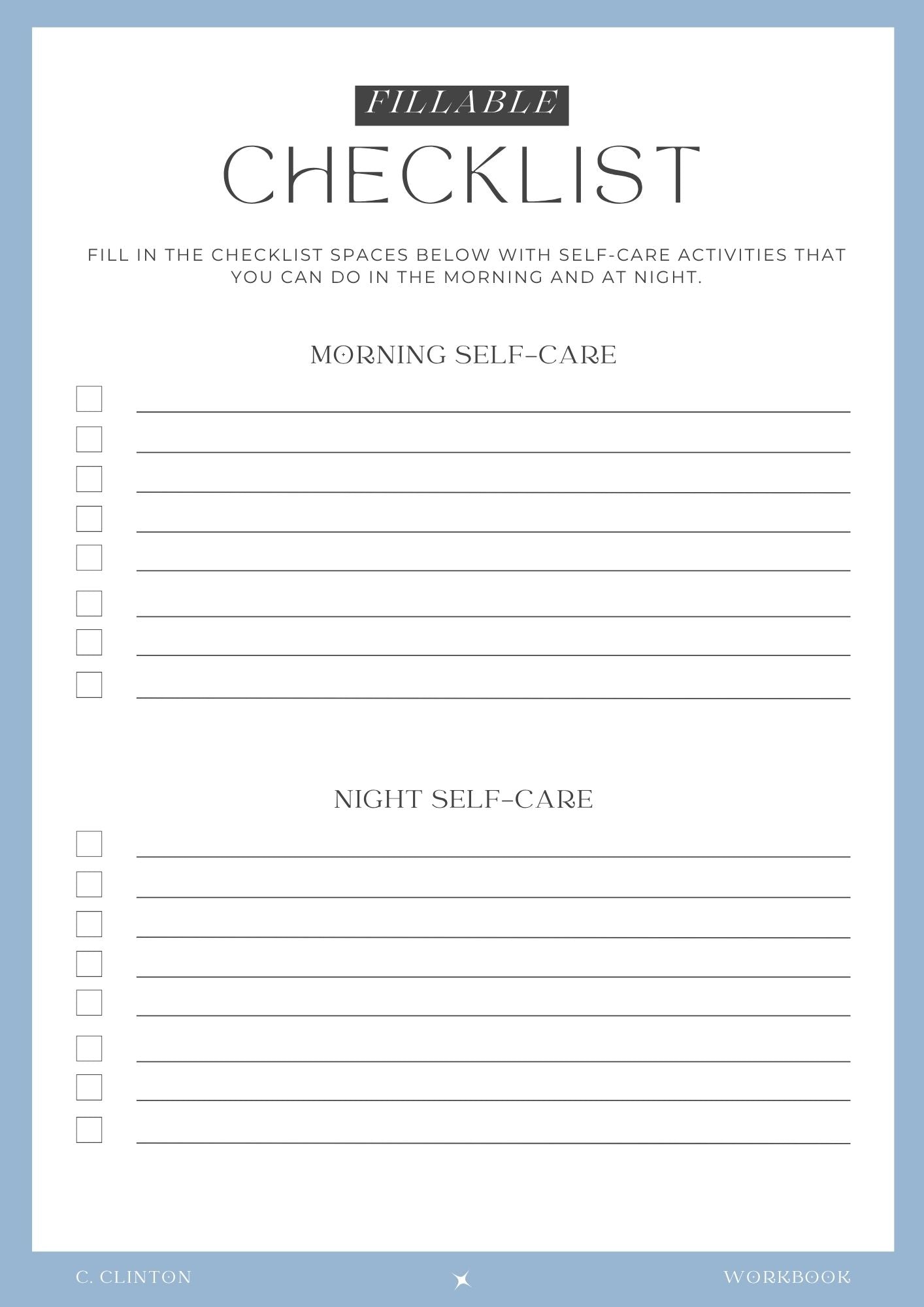 Self Care Workbook